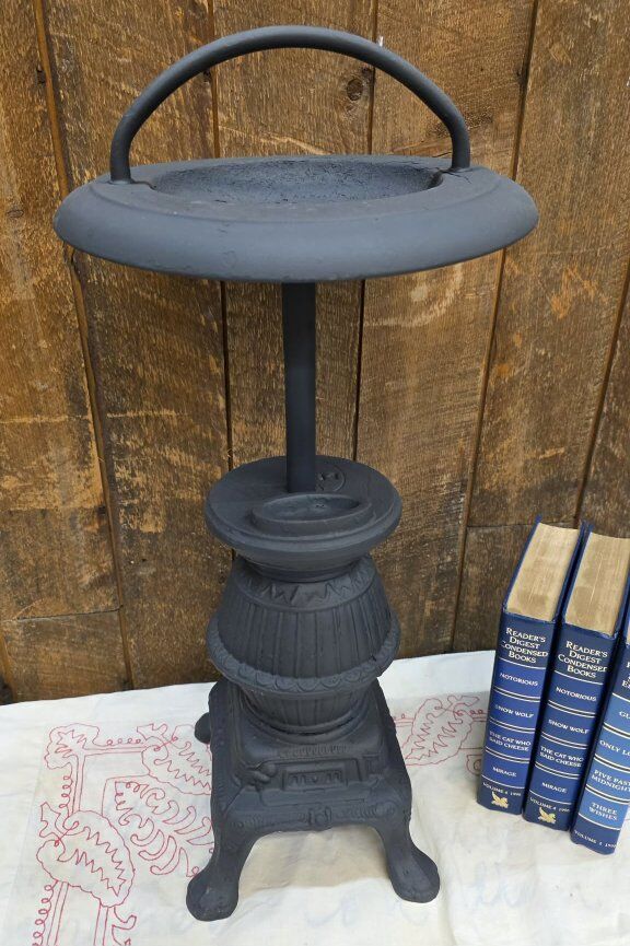 Beautiful Vintage Pot Belly Standing Ash Tray