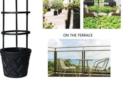 Tomato planter with support trellis
