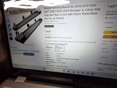 2018 through 2024 running boards Jeep Wrangler