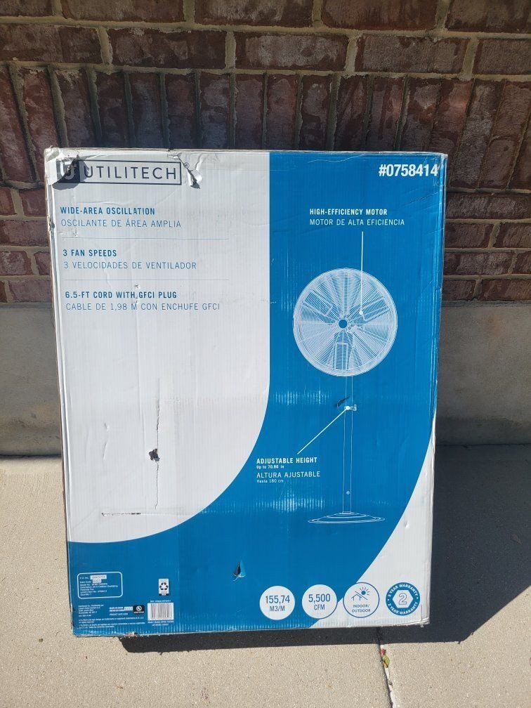 Utilitech 30-in High Velocity Indoor/Outdoor Oscillating Pedestal Fan cash sale only.