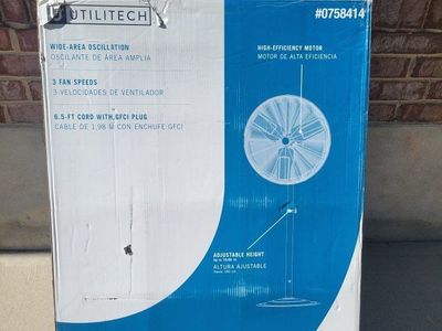 Utilitech 30-in High Velocity Indoor/Outdoor Oscillating Pedestal Fan cash sale only.