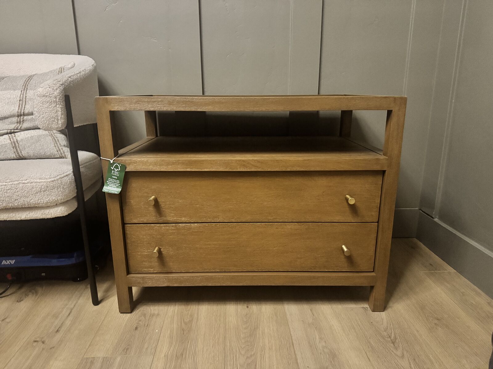 Create and Barrel Keane Driftwood nightstand