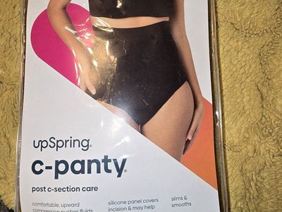 upSpring C-Panty Post C-Section Care High Waist Panty - Black, Size L-XL (10-16)