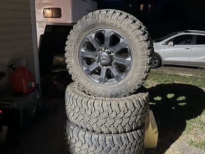8x6.5 Ram midnight wheels and tires