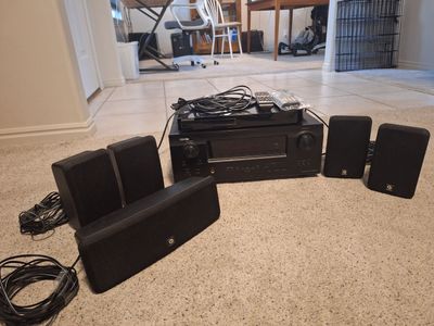 Receiver, Five Speakers, and Blue-ray player