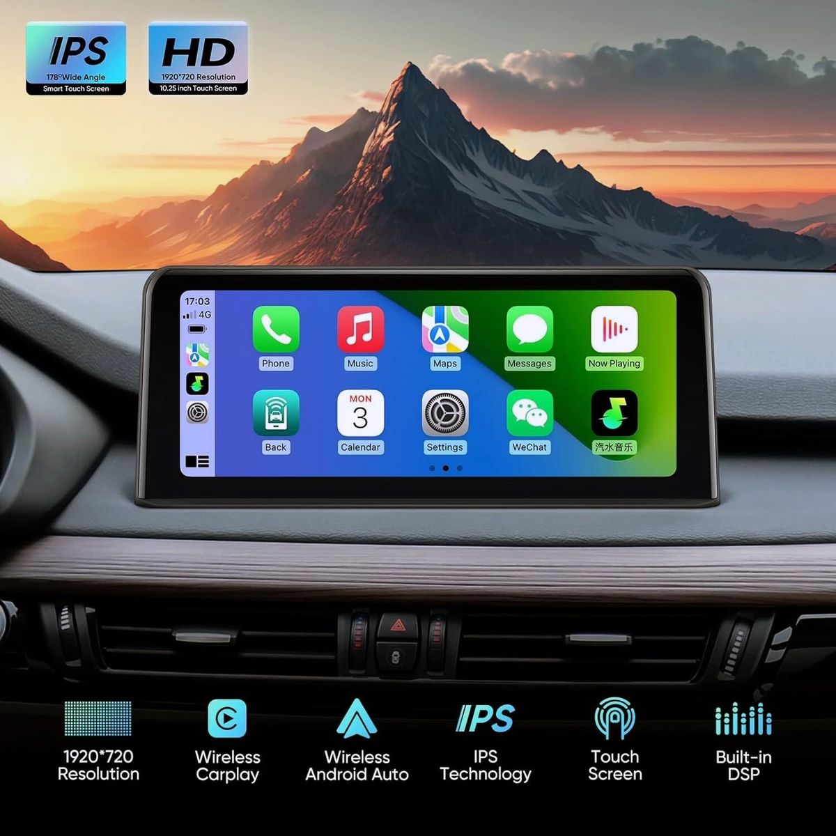 10.25-Inch Car Stereo for BMW X5 F15 X6 F16 (2014-2017) with NBT System Wireless
