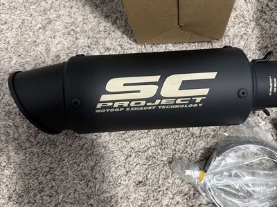SC Project XMM-0022 Black 300MM MotoGP Exhaust Technology Muffler Slip-On Pipe