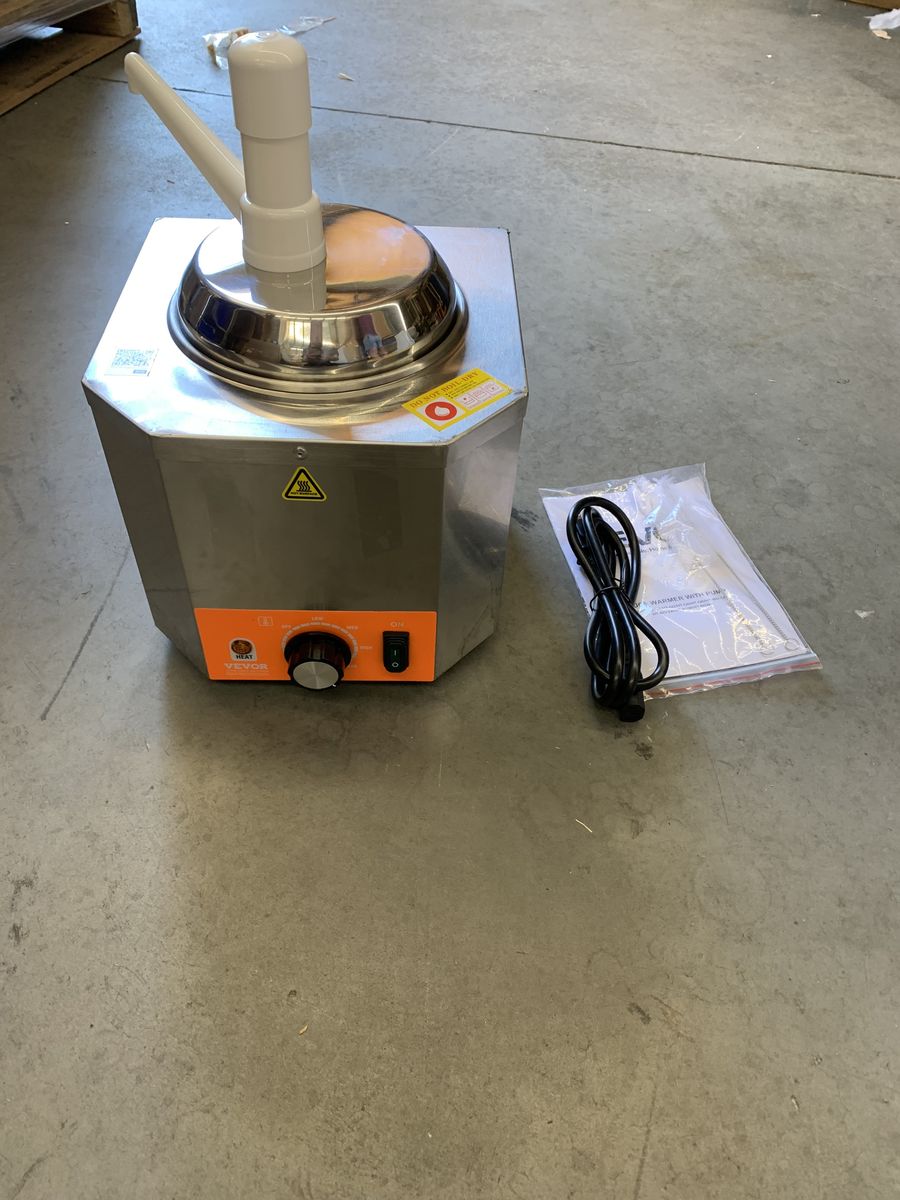 SKYSHALO Electric Cheese Dispenser with Pump, 2.4 L, Commercial, Temp Adjustable (86-230℉), with Stainless Steel surface