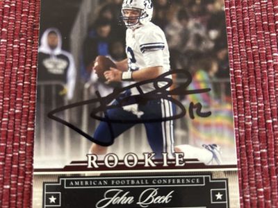 BYU Cougars ROOKIE 2007 Playoff Prestige John Beck Autographed Rookie Card - Miami Dolphins NFL Auto Football Hand Signed