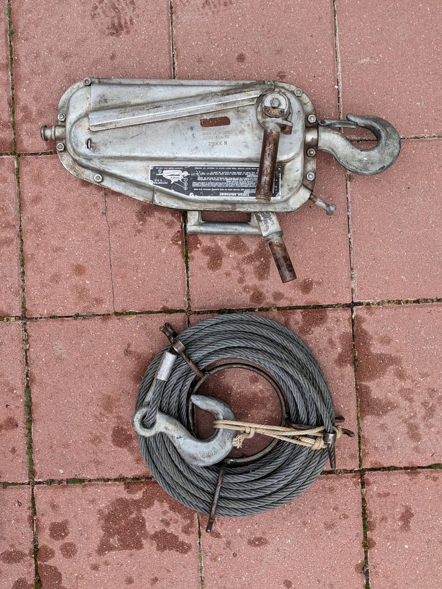 Tirfor Griphoist M 30062 Wire Winch Puller Hoist with Cable - 3300 Lbs
