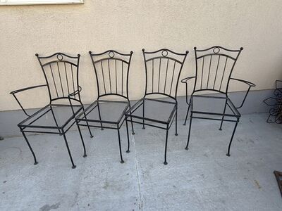 4 Well Built Heavy Metal Chairs