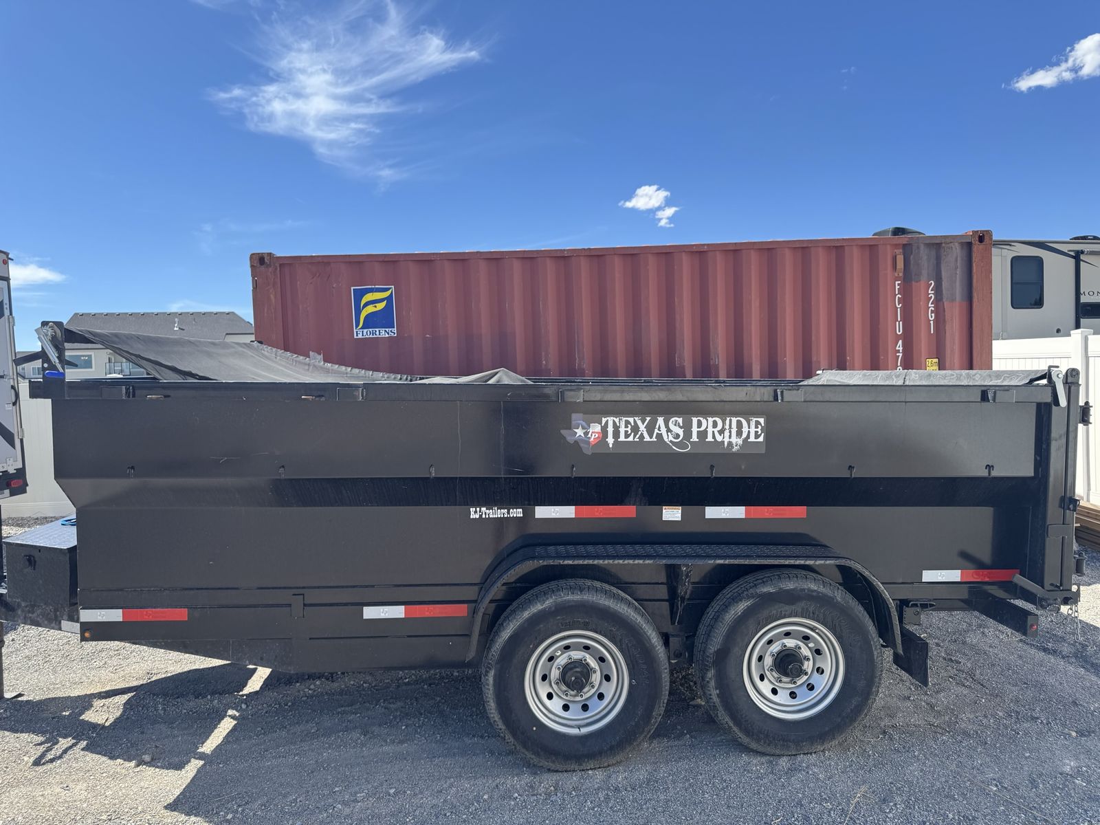 Texas Pride Dump Trailer - Black Tandem Axle Utility Trailer 