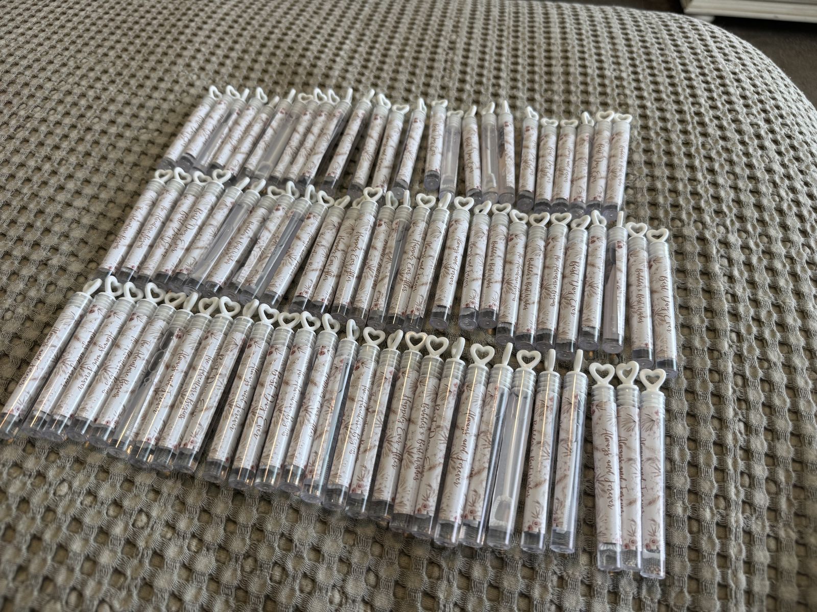 Wedding Bubble Tubes with Heart Wands - Bulk Lot of Favors
