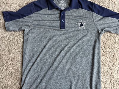 Dallas Cowboys Authentic Men's Gray & Navy Polo Shirt Size M - 100% Polyester