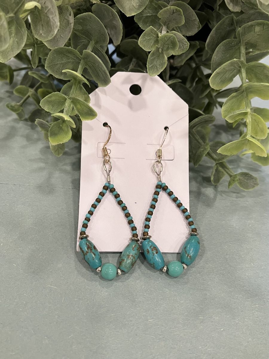 Turquoise Tear Drop Dangle Earrings