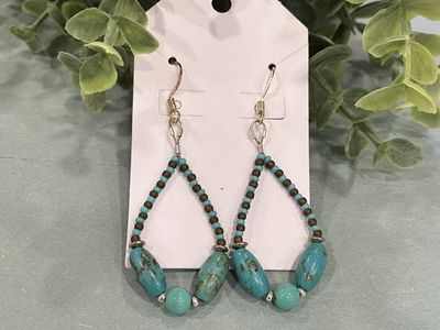 Turquoise Tear Drop Dangle Earrings