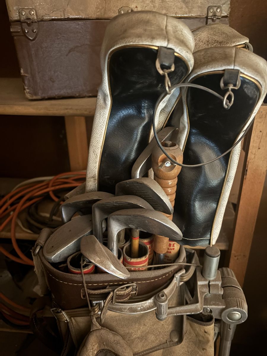 Vintage Spalding Robert Jones Jr. Golf Clubs Set with Bag and Cart