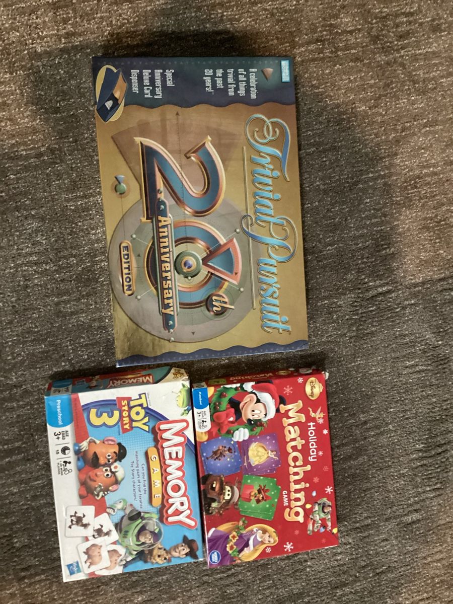 Trivial Pursuit 20th Anniversary Edition & Disney Toy Story 3 Memory/Holiday Matching Games