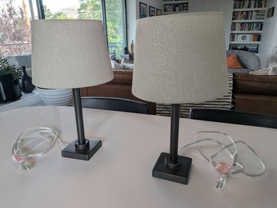 2 Lamps w Subtle, Beautiful Lampshade Detailing