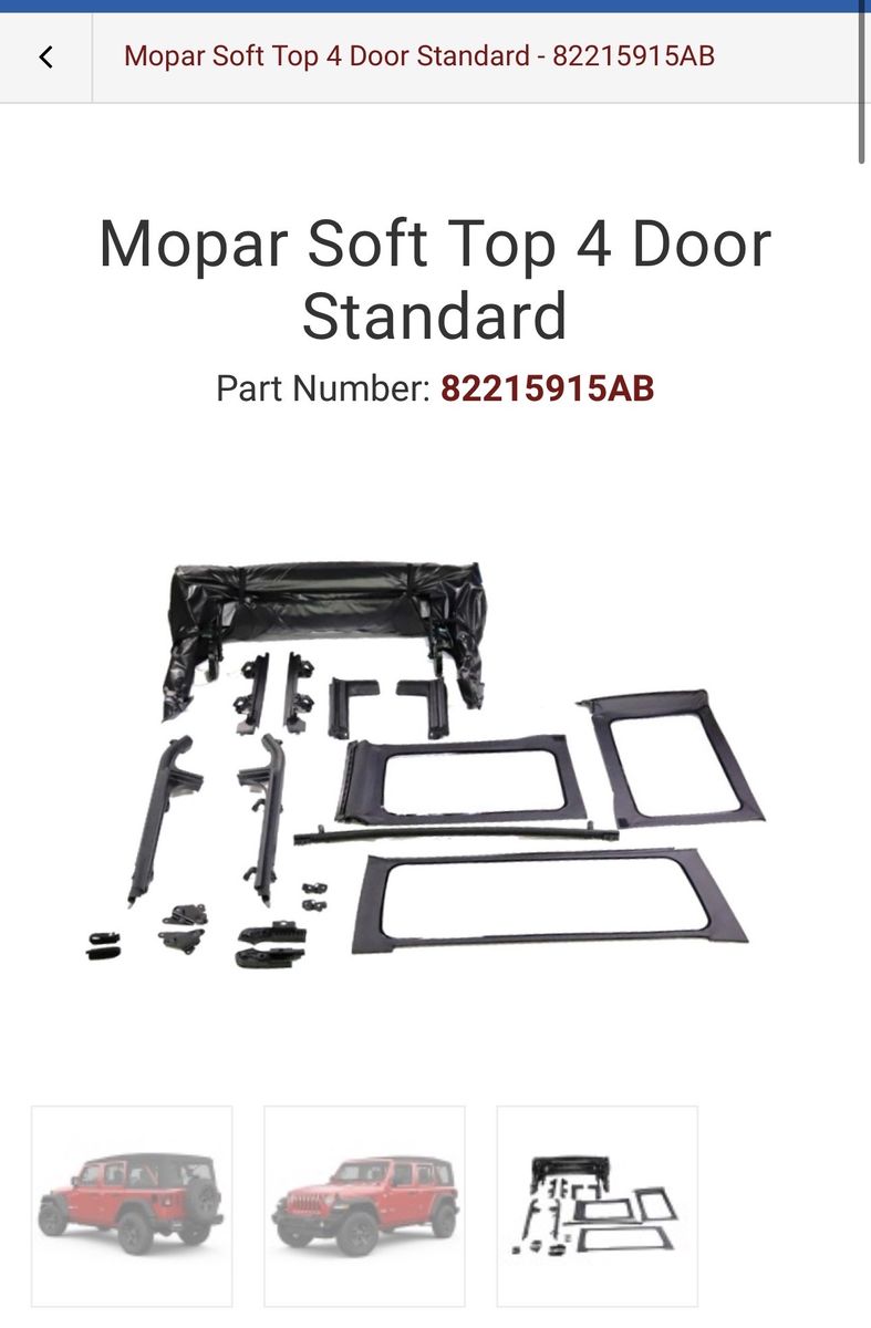 Factory JL Wrangler 4-door soft top 