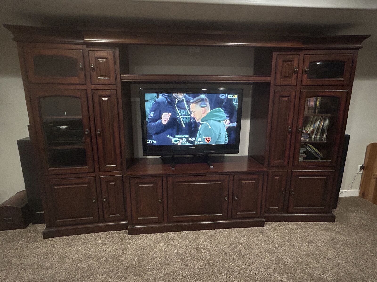 Beautiful solid wood entertainment center
