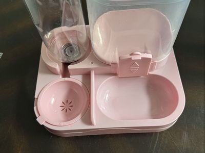 Pink 2-in-1 Automatic Pet Feeder and Water Dispenser Combo