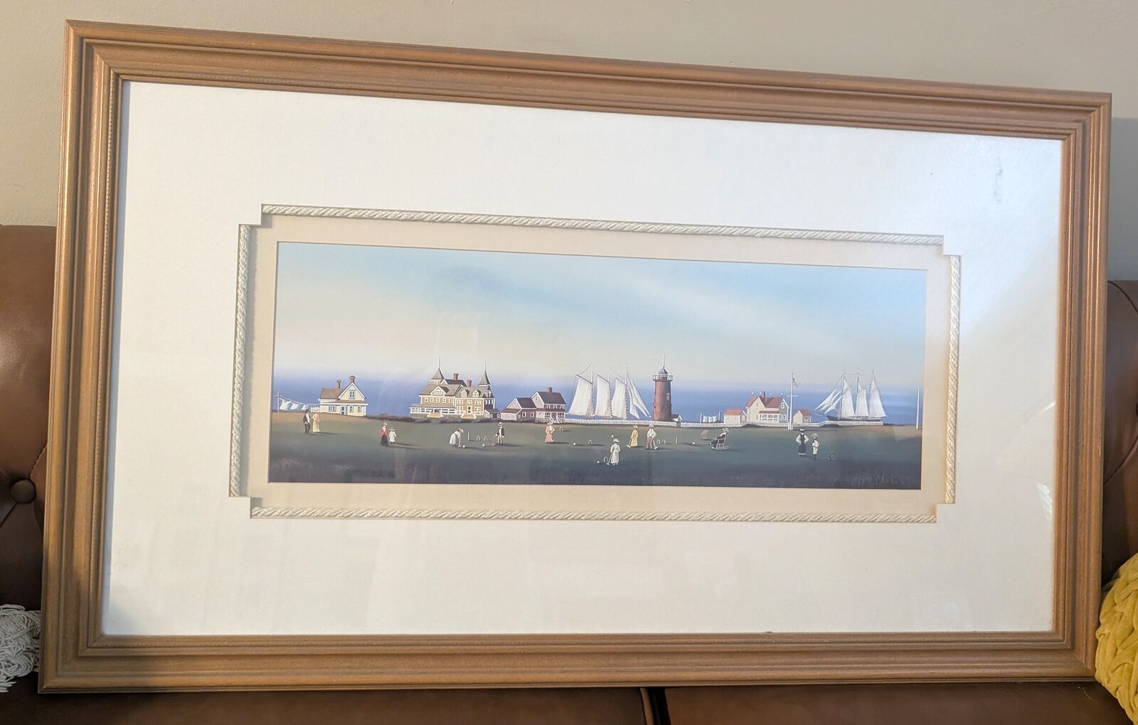 Sally Caldwell Fisher Rusticators at the Seaside Beautiful Art Print in Custom Frame - Framed 23.5 x 39