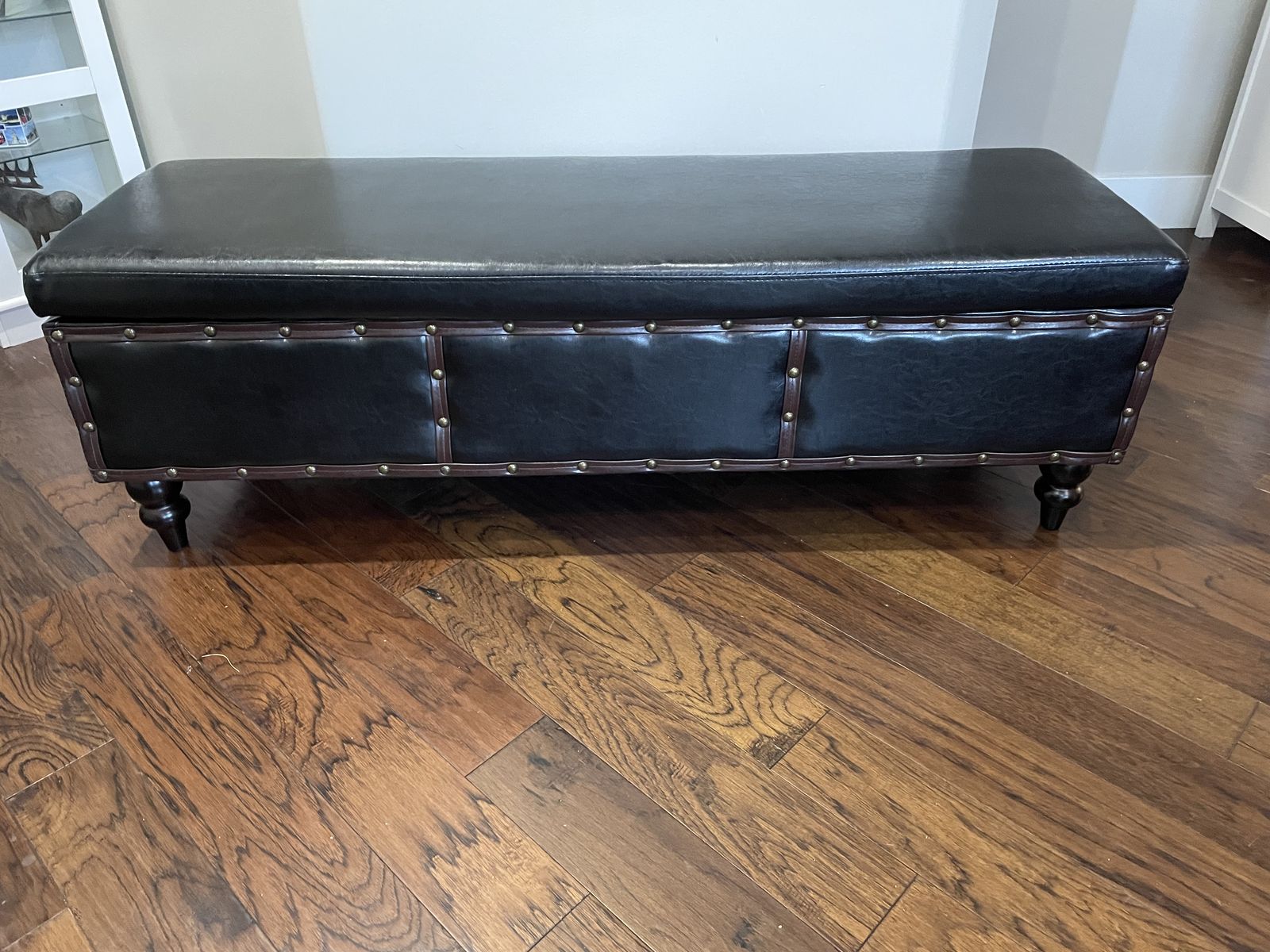 New Storage Bench 58" wide  Faux Leather Storage Bench ottoman 19"H