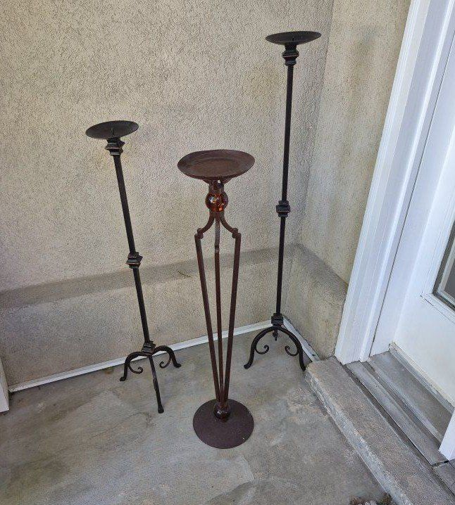 3 Metal Candle holders