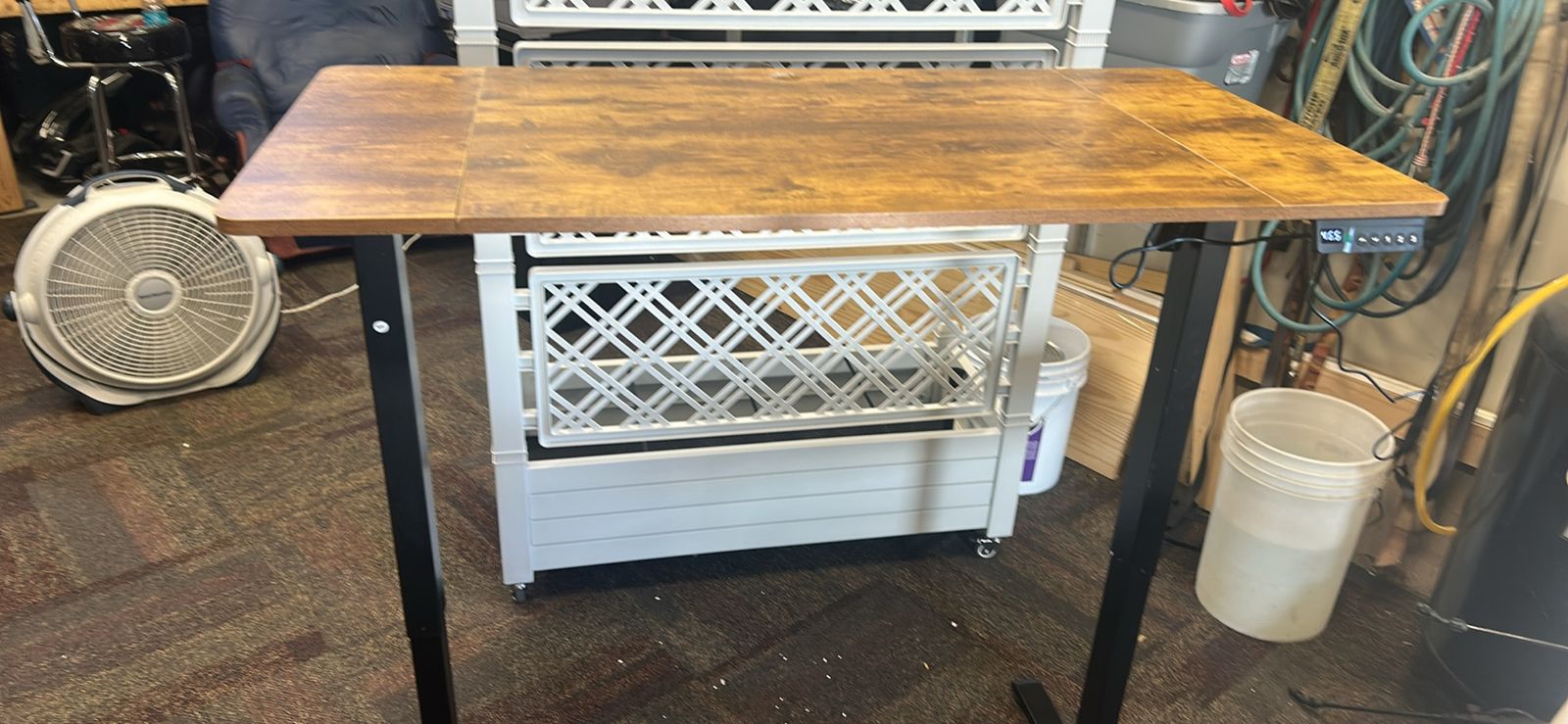 Electric Standing Desk with Adjustable Height - Rustic Brown Top