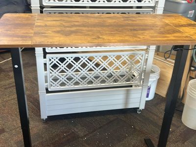 Electric Standing Desk with Adjustable Height - Rustic Brown Top