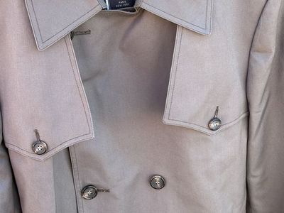 Christian Dior Monsieur Vintage Trench Coat Men's Beige Double-Breasted Long Jacket New York