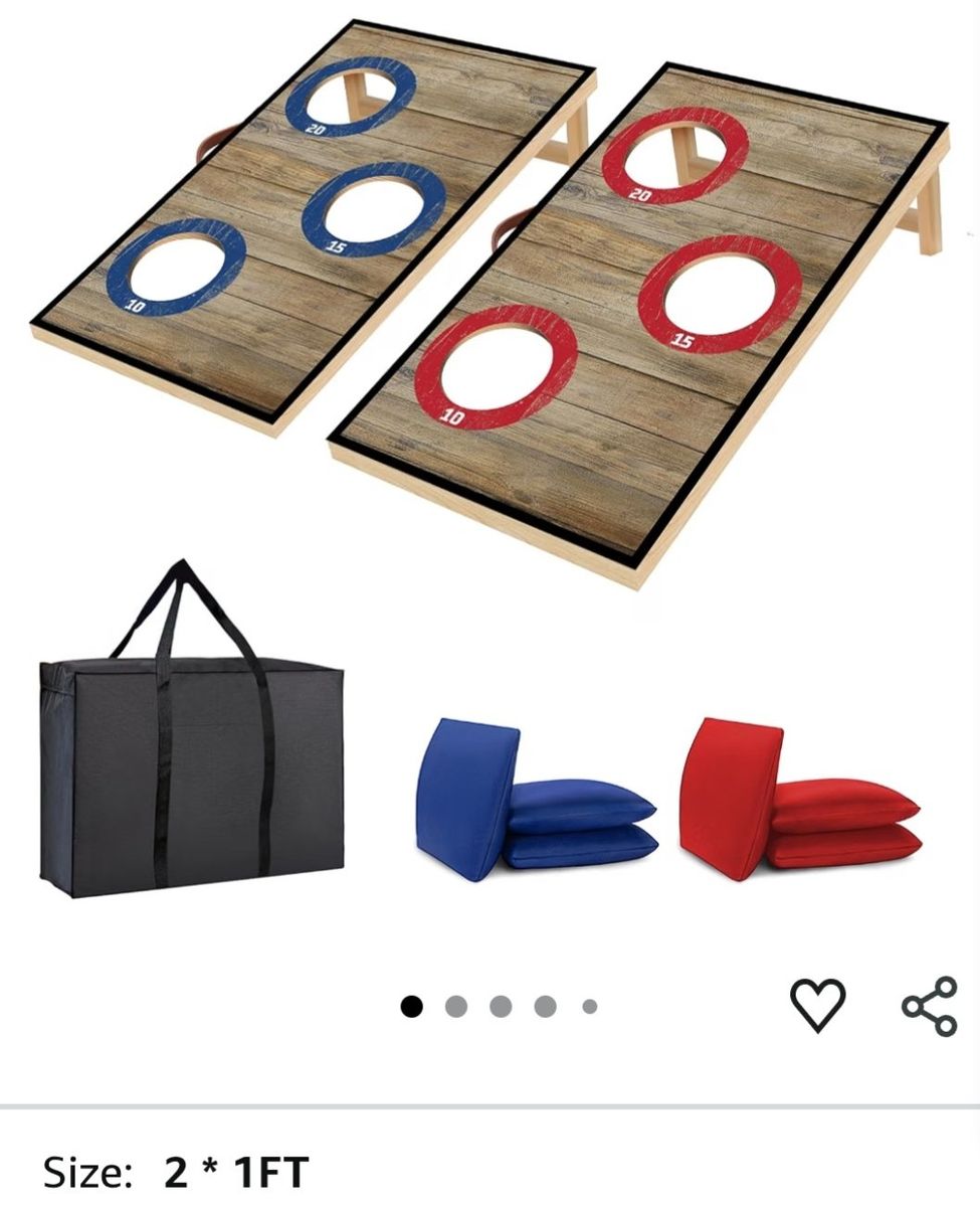 Unbranded 2x1FT Portable Bean Bag Toss Cornhole Game Set with Carry Bag and 8 Bean Bags