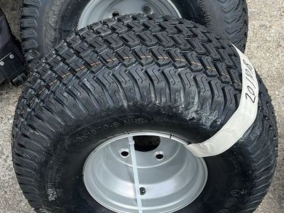 20/10-8 NEW PAIR OF GRASS MASTER TIRES W/WHEELS