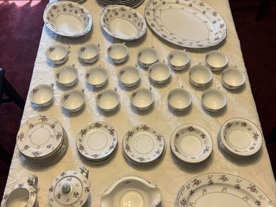 Vintage Rosemere Platinum Floral China Set