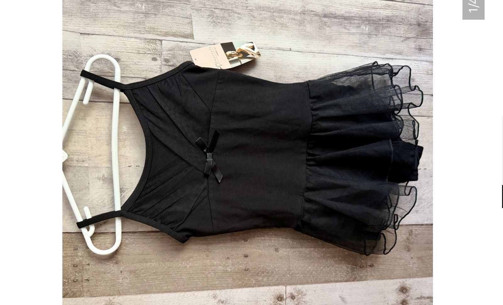 Brand new black leotard with skirt girls size 7/8