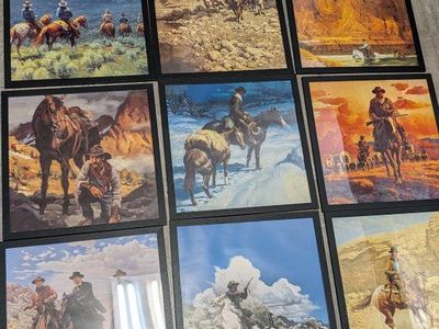 12 Western/Cowboy Framed 11x11 Art Prints