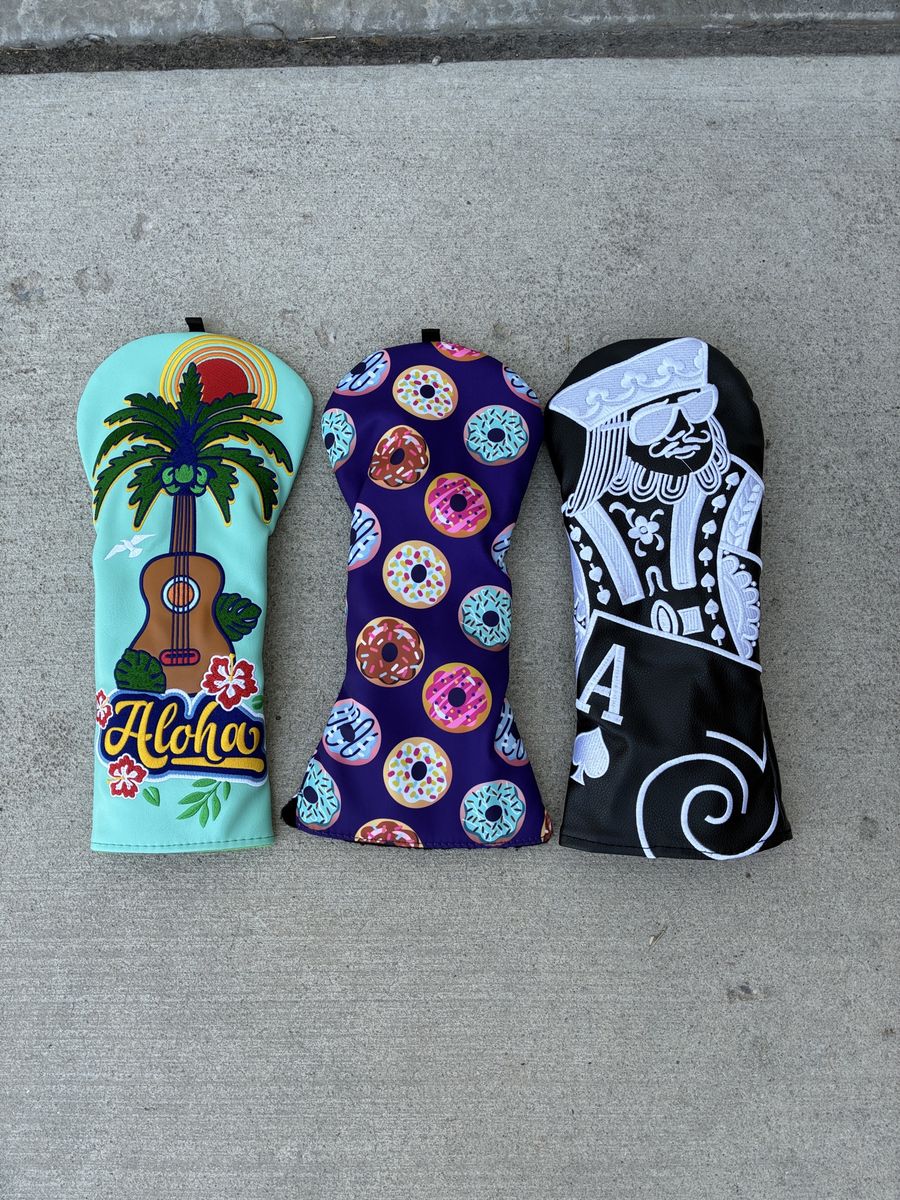 Trade or Sell Golf Driver head cover NEW donut aloha king of spades embroidered headcover