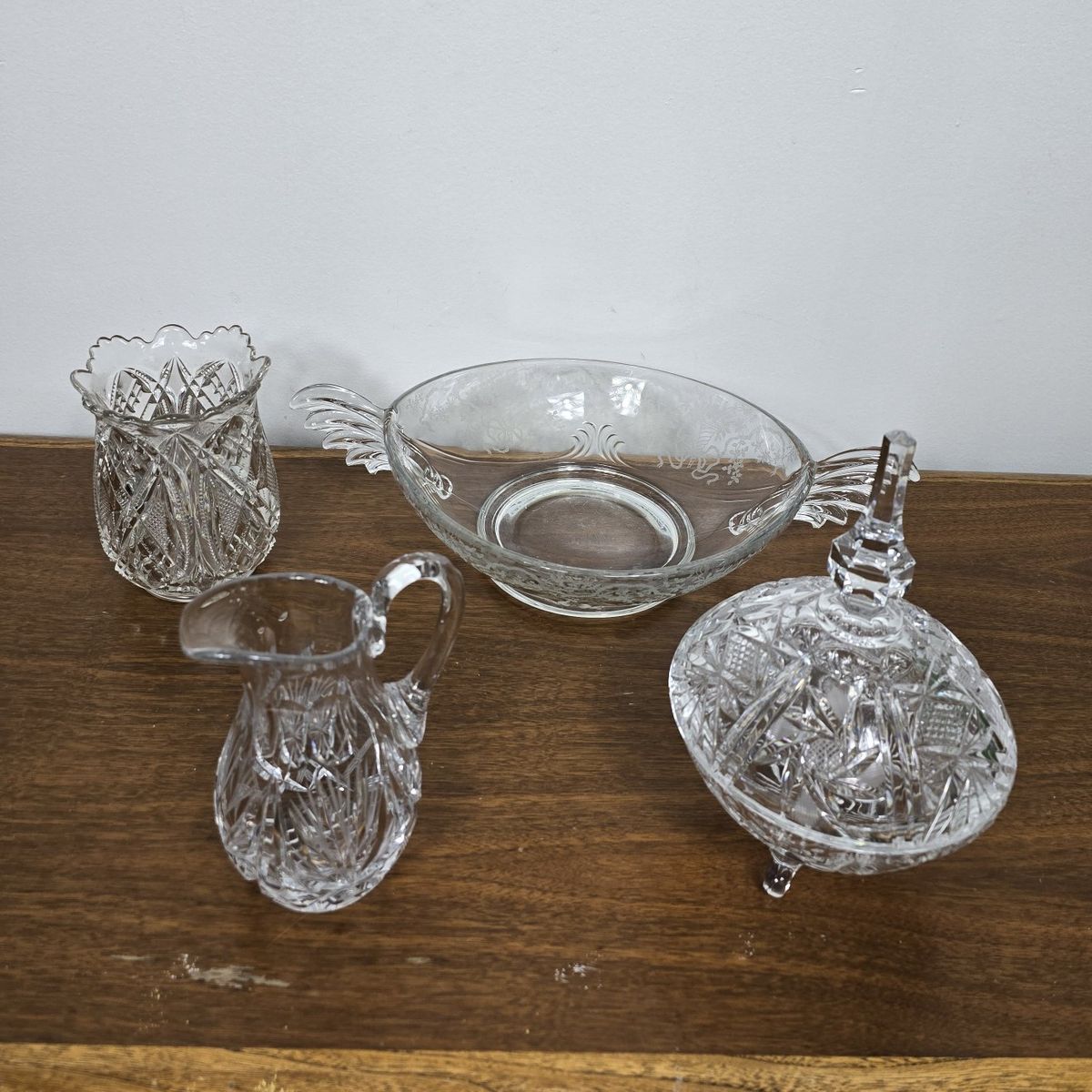 Vintage Cut Glass Serving Set - 4 pieces – Pitcher