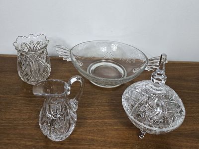 Vintage Cut Glass Serving Set - 4 pieces – Pitcher