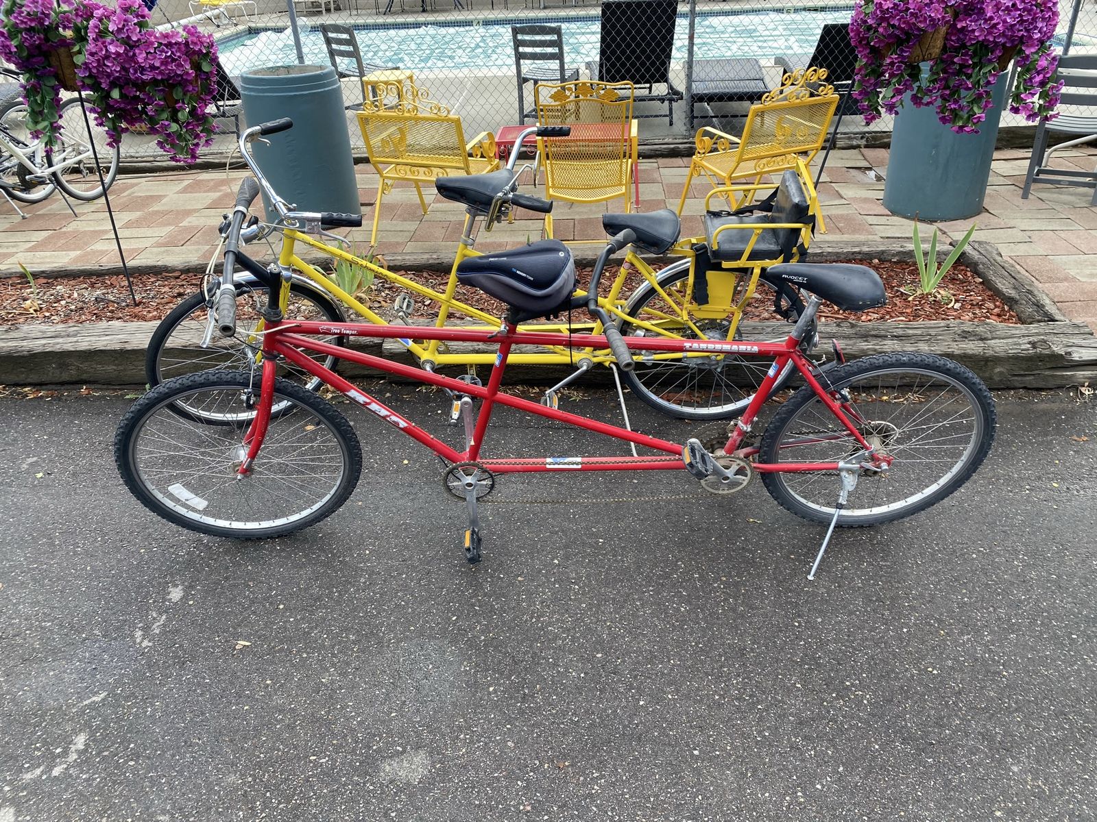 Two tandem bikes