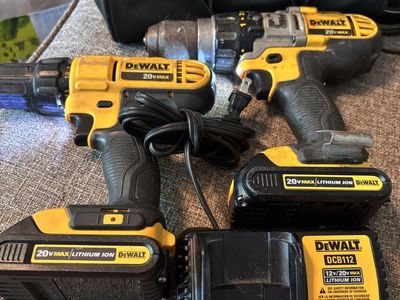 DEWALT 20V MAX Cordless Drill Combo Kit (2 Drills, 2 Batteries, Charger & Bag)