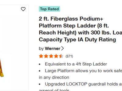 New Werner 2 ft. Fiberglass Podium+ Platform Step Ladder (8 ft. Reach Height) with 300 lbs. Load Capacity Type IA Duty Rating