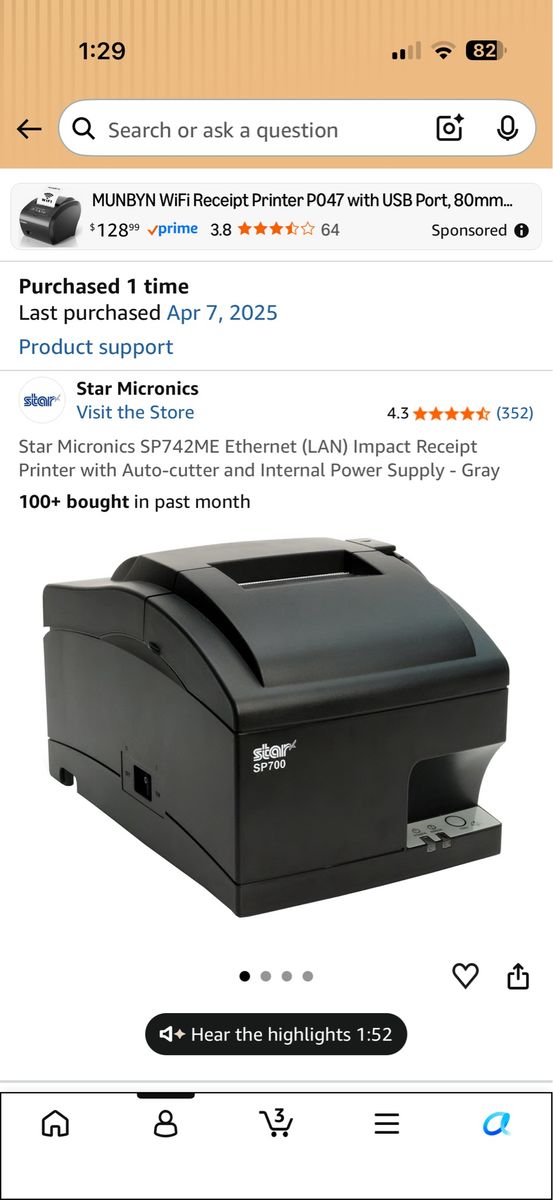 Brand New Star Micronics SP742ME Receipt Printer – Never Used