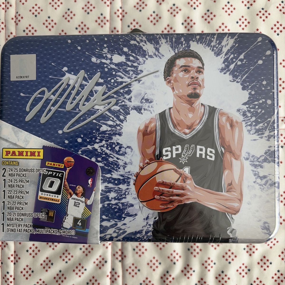 Victor Wembanyama Panini Basketball Rare Blue Lunch Box Tin - Sealed -