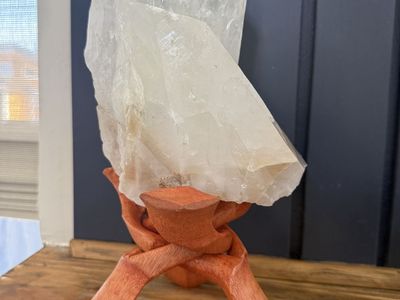 Large Natural Crystal Specimen with Wood Stand