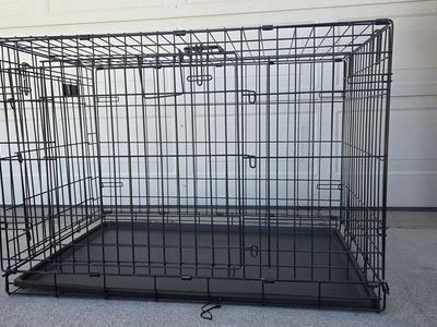 Top Paw Double Door Folding Wire Dog Crate with Leak Proof Tray