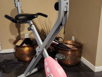 Sunny Health & Fitness SF-B2729 Recumbent Exercise Bike - Pink & Gray, Foldable