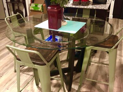 4 Metal & Wooden barstools