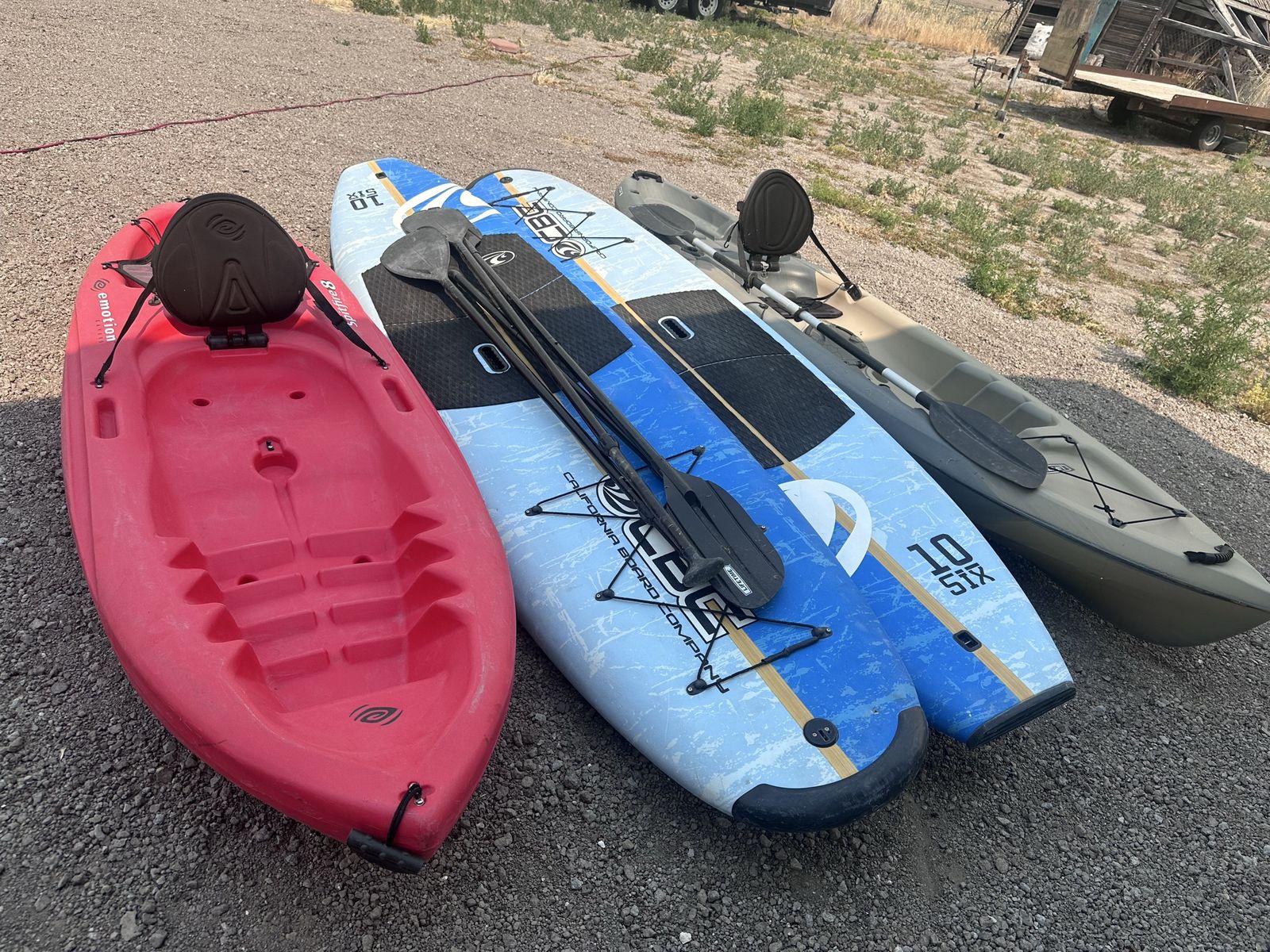 Kayaks and paddleboards
